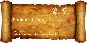 Mauker Ilona névjegykártya